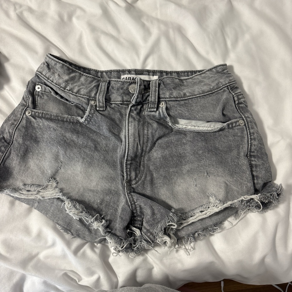 Garage Women's Washed Gray Jean Shorts